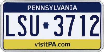 PA license plate LSU3712