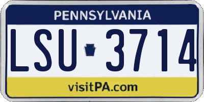 PA license plate LSU3714