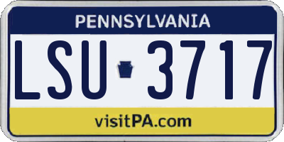 PA license plate LSU3717