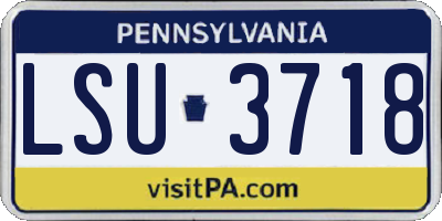 PA license plate LSU3718