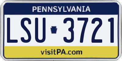PA license plate LSU3721