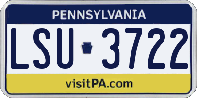 PA license plate LSU3722