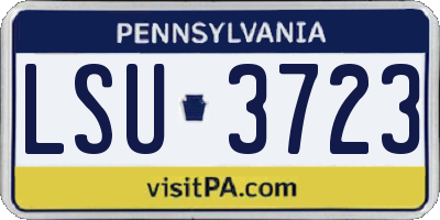 PA license plate LSU3723