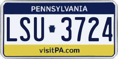 PA license plate LSU3724