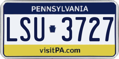 PA license plate LSU3727