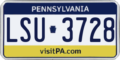 PA license plate LSU3728