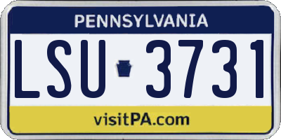 PA license plate LSU3731