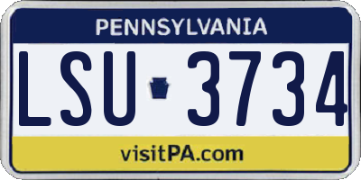 PA license plate LSU3734