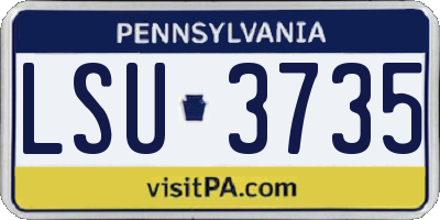 PA license plate LSU3735