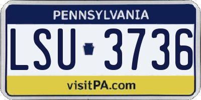 PA license plate LSU3736