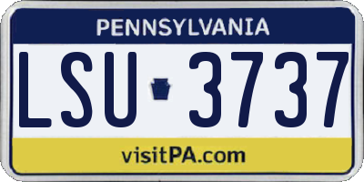 PA license plate LSU3737
