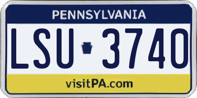 PA license plate LSU3740