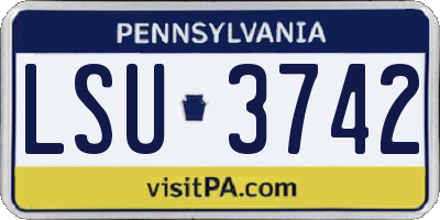 PA license plate LSU3742