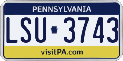 PA license plate LSU3743