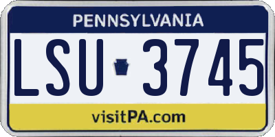 PA license plate LSU3745