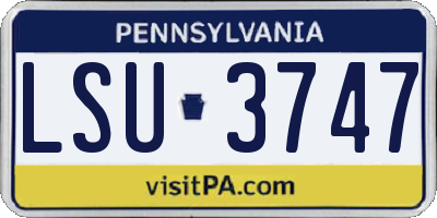 PA license plate LSU3747