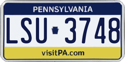 PA license plate LSU3748