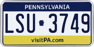 PA license plate LSU3749