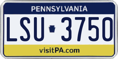 PA license plate LSU3750
