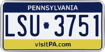 PA license plate LSU3751