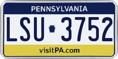 PA license plate LSU3752
