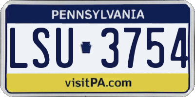 PA license plate LSU3754