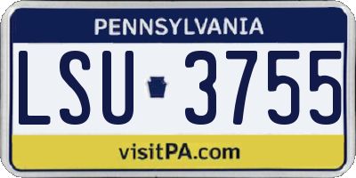 PA license plate LSU3755
