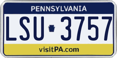 PA license plate LSU3757