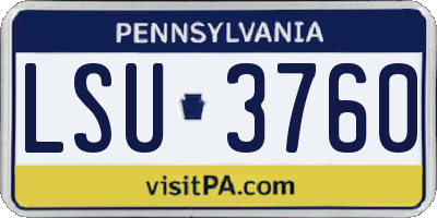 PA license plate LSU3760