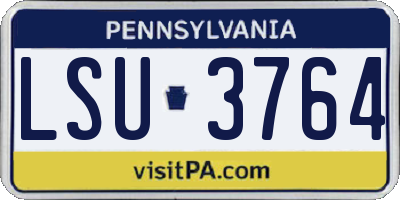 PA license plate LSU3764