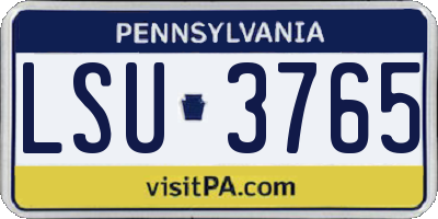 PA license plate LSU3765
