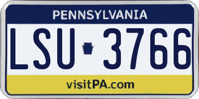 PA license plate LSU3766