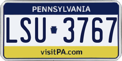 PA license plate LSU3767