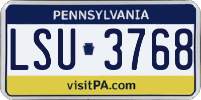 PA license plate LSU3768