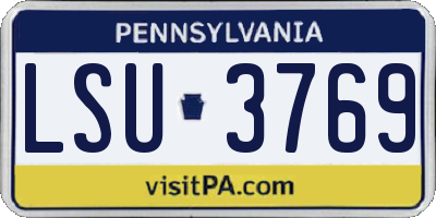 PA license plate LSU3769