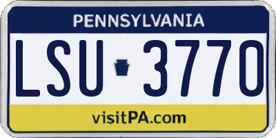 PA license plate LSU3770