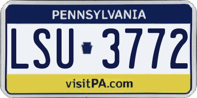 PA license plate LSU3772