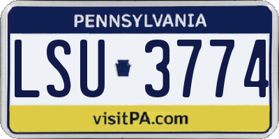 PA license plate LSU3774