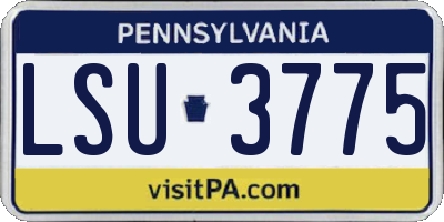 PA license plate LSU3775