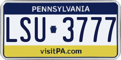 PA license plate LSU3777