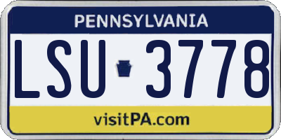PA license plate LSU3778