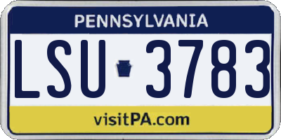 PA license plate LSU3783
