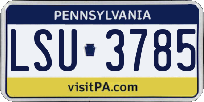 PA license plate LSU3785