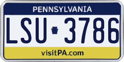PA license plate LSU3786