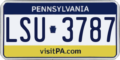 PA license plate LSU3787