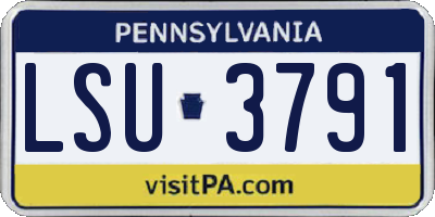 PA license plate LSU3791