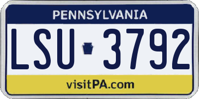 PA license plate LSU3792