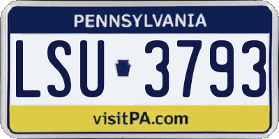 PA license plate LSU3793