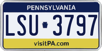 PA license plate LSU3797