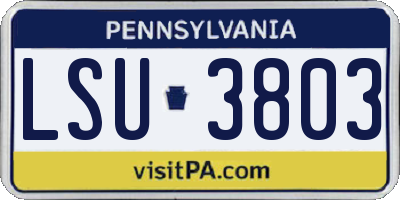 PA license plate LSU3803